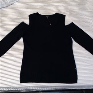 Cashmere long sleeve peekaboo Shoulder sweater
